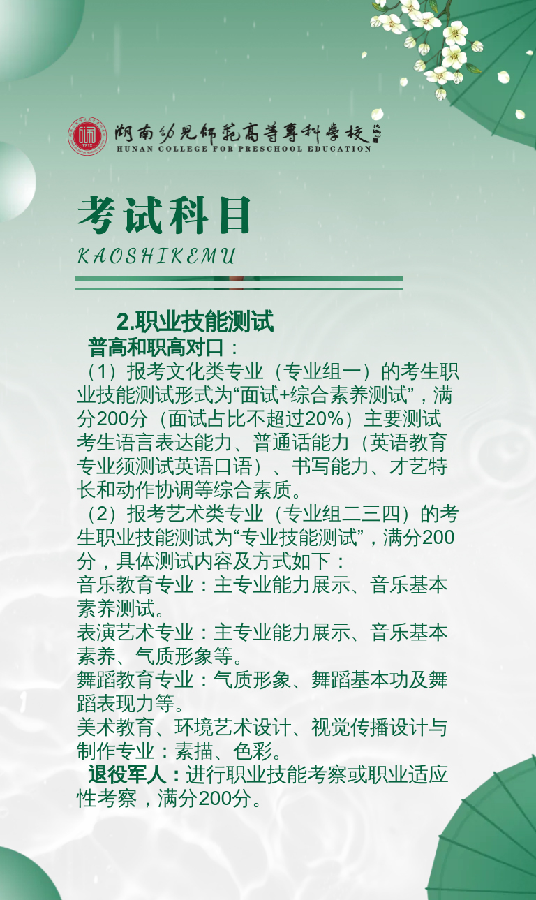 湖南幼兒師范高等?？茖W(xué)校2022年單獨招生簡章(圖7)