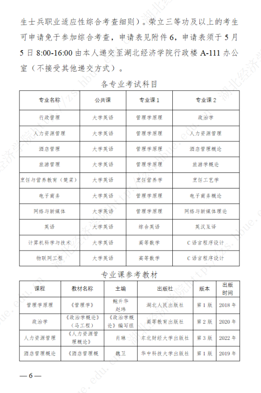 2023年湖北經(jīng)濟學院專升本招生簡章公布(圖6)