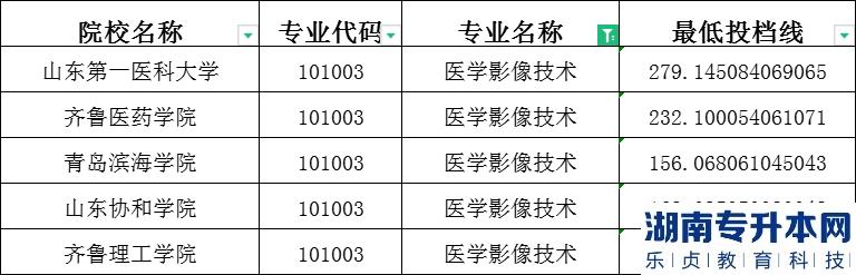 2023年山東專(zhuān)升本醫(yī)學(xué)影像技術(shù)專(zhuān)業(yè)建檔立卡分?jǐn)?shù)線